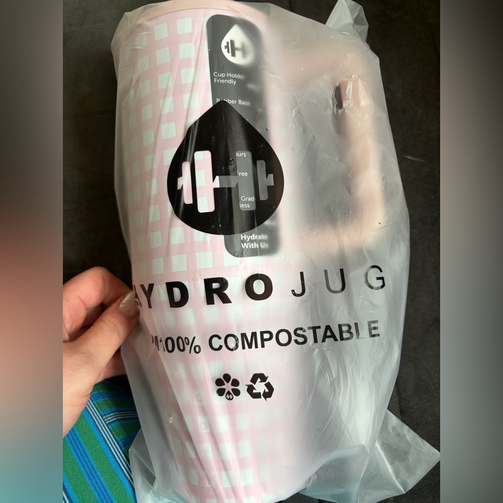 HydroJug Pink & White Checkered Water Bottle